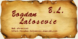Bogdan Lalošević vizit kartica